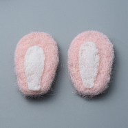 Felt Rabbit Ear Ornament Accessories, for DIY Doll, Hair Band, Punch Embroidery Decoration, Pink, 51.5x30x11mm(FIND-WH0032-52B)