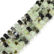 Natural Prehnite Beads Strands, with Seed Beads, Heishi Beads, Flat Round/Disc, 6~6.5x3~3.5mm, Hole: 1mm, about 35~42pcs/strand, 7.09 inch~7.68 inch(18~19.5cm)(G-N327-07H)