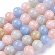 Natural Quartz Beads Strands, Imitation Morganite Color, Dyed, Round, 10mm, Hole: 1mm, about 38pcs/strand, 14.7~14.9 inch(37.5~38cm)(G-G777-C-1)