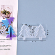 Christmas Tree Straw Topper Silicone Molds Decoration, Straw Attachments Epoxy Resin Casting Molds, For DIY Craft Making Supplies, White, 69x124x1mm, Inner Size: 45~63.5x17~45mm(DIY-J003-14)