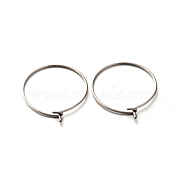 304 Stainless Steel Wine Glass Charms Rings, Hoop Earring Findings, Stainless Steel Color, 22 Gauge, 23.5x20x0.6mm(A-STAS-E088-17)