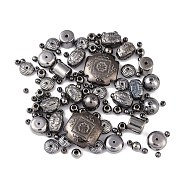 CCB Plastic Beads, Mixed Shapes, Gunmetal, 6~31x7~18mm, Hole: 2mm(M-PABS001Y-B)