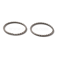 Non-Tarnish 304 Stainless Steel Open Jump Rings Twist Ring, Stainless Steel Color, 20.6x1.1mm, Inner Diameter: 18mm(STAS-L262-37D-P)