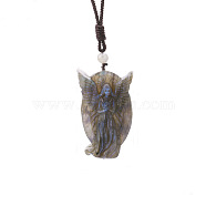 Natural Labradorite Pendants Necklaces, Angel & Fairy, 31.50 inch(80cm)(PW-WG80763-07)