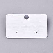 Plastic Jewelry Display Cards, for Hanging Earring Display, Rectangle, White, 31x51.5x8mm, Hole: 1.4mm and 6mm, 100sheets/bag(DIY-K032-05)