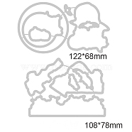 Carbon Steel Cutting Dies Stencils, for DIY Scrapbooking/Photo Album, Decorative Embossing DIY Paper Card, Matte Platinum Color, Stencils: 12.2x6.8x0.08cm, Stencils 2: 10.8x7.8x0.08cm, 2pcs/set(DIY-WH0170-366)