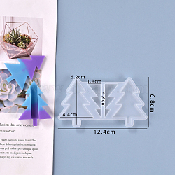 Christmas Tree Straw Topper Silicone Molds Decoration, Straw Attachments Epoxy Resin Casting Molds, For DIY Craft Making Supplies, White, 69x124x1mm, Inner Size: 45~63.5x17~45mm(DIY-J003-14)