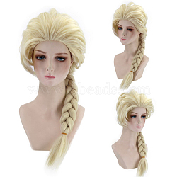 Princess Long Blonde Cosplay Party Wigs, for Kids, Synthetic, Heat Resistant High Temperature Fiber, 26 inch(65cm)(OHAR-I015-12)