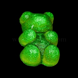 Luminous Resin Cabochons, Bear, Sandy Brown, 17.5x11.5x6mm(CRES-M020-01E)