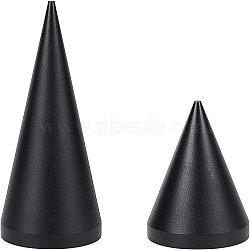 Aluminum Ring Display Stand, Cone, Black, 2pcs(RDIS-FG0001-10)