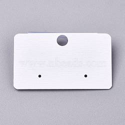 Plastic Jewelry Display Cards, for Hanging Earring Display, Rectangle, White, 31x51.5x8mm, Hole: 1.4mm and 6mm, 100sheets/bag(DIY-K032-05)