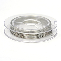 Round Copper Jewelry Wire, Light Grey, 0.3mm, about 32.8 Feet(10m)/roll, 10 rolls/group(CWIR-R005-0.3mm-02)