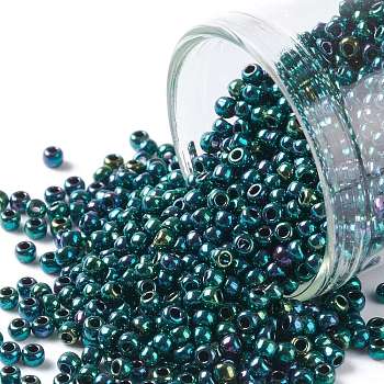 TOHO Round Seed Beads, Japanese Seed Beads, (506) High Metallic June Bug, 11/0, 2.2mm, Hole: 0.8mm, about 1110pcs/10g