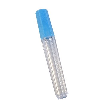 Plastic Sewing Needle Holder Storage Case, Needle Tube Toothpick Storage Organizer Box, Deep Sky Blue, 10cm