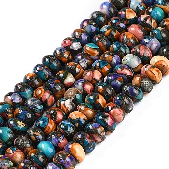 Natural Howlite Beads Strands, Dyed, Rondelle, Colorful, 6x4mm, Hole: 0.9mm, about 102pcs/strand, 15.94''(40.5cm)