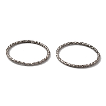 Non-Tarnish 304 Stainless Steel Open Jump Rings Twist Ring, Stainless Steel Color, 20.6x1.1mm, Inner Diameter: 18mm