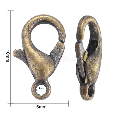 Античный бронзовый тон цинкового сплава омаров коготь застежками(X-E103-NFAB)-4