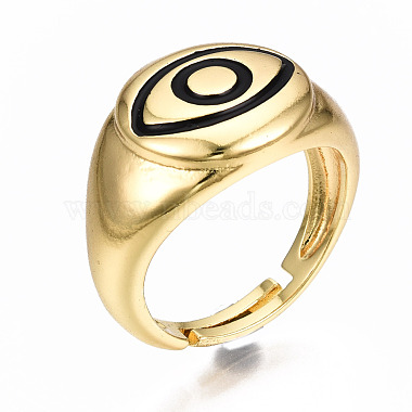Adjustable Brass Enamel Finger Rings(RJEW-N035-022-NF)-5