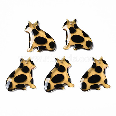 Goldenrod Cat Epoxy Resin Pendants