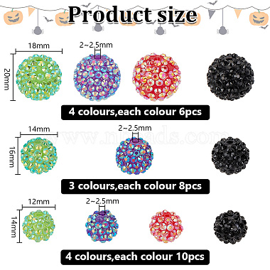 ARRICRAFT 88Pcs 11 Style Resin Rhinestone Beads(RESI-AR0001-40)-2