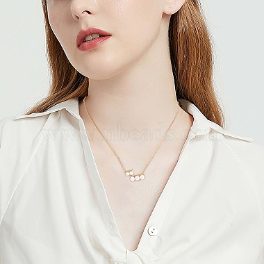 Natural Pearl Beaded Pendant Necklace(JN1054A)-3