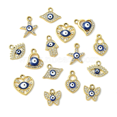 16Pcs 8 Styles UV Plating Alloy Enamel Pendants(FIND-FS0002-74)-2