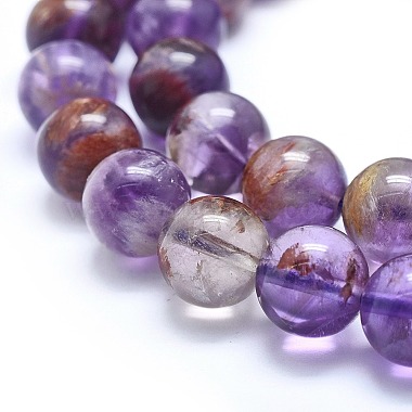 Natural Purple Lodolite Quartz/Purple Phantom Quartz Beads Strands(G-J373-05A-10mm)-3