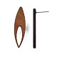 Walnut Wood Horse Eye Stud Earrings with 304 Stainless Steel Pin for Women(EJEW-N017-009)-4