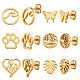 6 Pairs 6 Style Butterfly & Leaf & Tree of Life & Cat Claw Print & Music Note & Wave 316 Surgical Stainless Steel Stud Earrings for Women(JE932A)-1