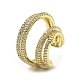 Rack Plating Brass Micro Pave Cubic Zirconia Cuff Earring(EJEW-H117-01G)-1