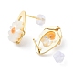 Flower Natural Shell Ear Studs with Brass and 925 Sterling Silver Pins for Summer Jewelry(EJEW-P256-71G)-2