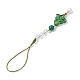 Brass Glass with Natural Quartz Crystal with Natural White Jade Mobile Straps(HJEW-JM02288)-3