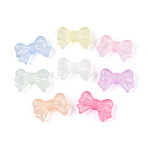 Luminous Transparent Acrylic Beads, Bowknot, Glow in the Dark, with Gold Powder, Mixed Color, 11.5x17.5x5mm, Hole: 1.8mm, about 892pcs/500g(OACR-N154-07)