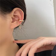 Metallic Tassel Chain Clip-on Earrings for Daily Wear, Women's Jewelry, Golden(XL8272-1)