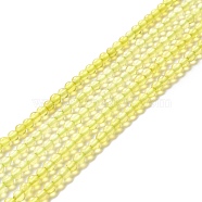 Grade AA Natural Jade Beads Strands, Round, Yellow, 3mm, Hole: 0.7mm, about 129pcs/strand, 15.35 inch(39cm)(X-G-A021-02B)