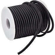 1 Roll PVC Tubular Solid Synthetic Rubber Cord, Wrapped Around White Plastic Spool, No Hole, Black, 4mm, about 16.4 yards(15m)/roll(OCOR-NB0002-54B)
