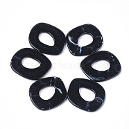 Acrylic Linking Rings, Quick Link Connectors, For Jewelry Chains Making, Imitation Gemstone Style, Black, 51.5x45x3.5mm, Hole: 23x16mm, about: 78pcs/500g(OACR-S021-29I)
