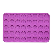 DIY Silicone Pendant Molds, Decoration Making, Resin Casting Molds, For UV Resin, Epoxy Resin Jewelry Making, Flat Round with Letter & Number, Dark Orchid, 70x100x20mm(PW-WG36929-01)