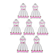 Alloy Enamel Pendants, Cadmium Free & Lead Free, Dress, Hot Pink, 27x18x1.5mm, Hole: 2mm(PALLOY-T075-133-RS)