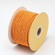Nylon Threads, Milan Cords/Twisted Cords, Orange, 3mm, about 21.87 yards(20m)/roll(NWIR-N003-3mm-14Q)