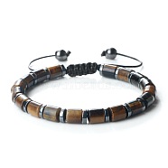 Bohemian Style Unique Design Beaded Bracelets, Column Natural Tiger Eye Adjustable Bracelets for Women(GO1356-1)