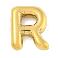 Ion Plating(IP) 304 Stainless Steel Pendants, Letter Charm, Golden, Letter R, 19.5x15.5x5mm, Hole: 3x.15mm(STAS-B071-01G-R)