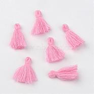 Polycotton(Polyester Cotton) Tassel Pendant Decorations, Pearl Pink, 18~21x5~6mm(FIND-S228-26)