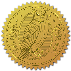 Self Adhesive Gold Foil Embossed Stickers, Medal Decoration Sticker, Owl Pattern, 5x5cm(DIY-WH0211-113)