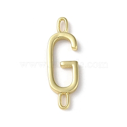 Rack Plating Brass Connector Charms, for Personalized Name Necklace Making, Cadmium Free & Lead Free, Long-Lasting Plated, Real 18K Gold Plated, Letter G, 22.5x7x1.5mm, Hole: 3x0.8mm(KK-P245-07G-G)