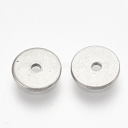 Non-Tarnish 304 Stainless Steel Spacer Beads, Flat Round/Disc, Stainless Steel Color, 6x0.7mm, Hole: 1mm(STAS-S079-84A)