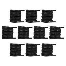 10 Pairs Polyester Shoelaces, Black, 610x2.5mm(AJEW-ME0001-63B)