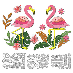 Bird Theme Carbon Steel Cutting Dies Stencils, for DIY Scrapbooking, Photo Album, Decorative Embossing Paper Card, Flamingo Shape, 131~155x102~107x0.8mm, 3pcs/style(DIY-WH0309-2733)