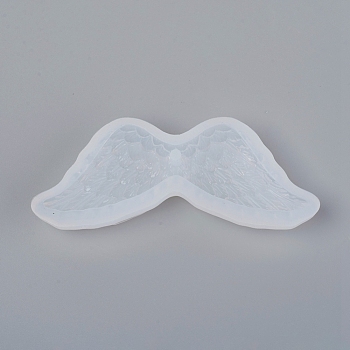 Angel Wing DIY Food Grade Silicone Molds, Fondant Molds, For DIY Cake Decoration, Chocolate, Candy, UV Resin & Epoxy Resin Jewelry Making, White, 42x105x17mm, Inner Size: about 97x32mm