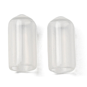 Silicone Round End Caps, Replacement Cap Cover Fit  for Hair Band, Clear, 17x9mm, Hole: 6.5mm